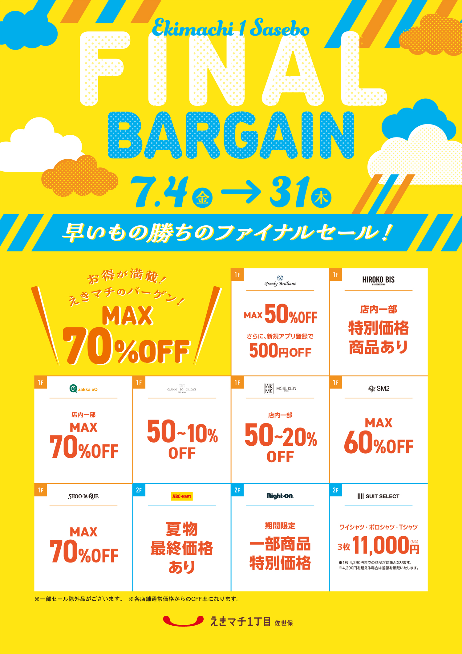 えきマチのファイナルバーゲン♪